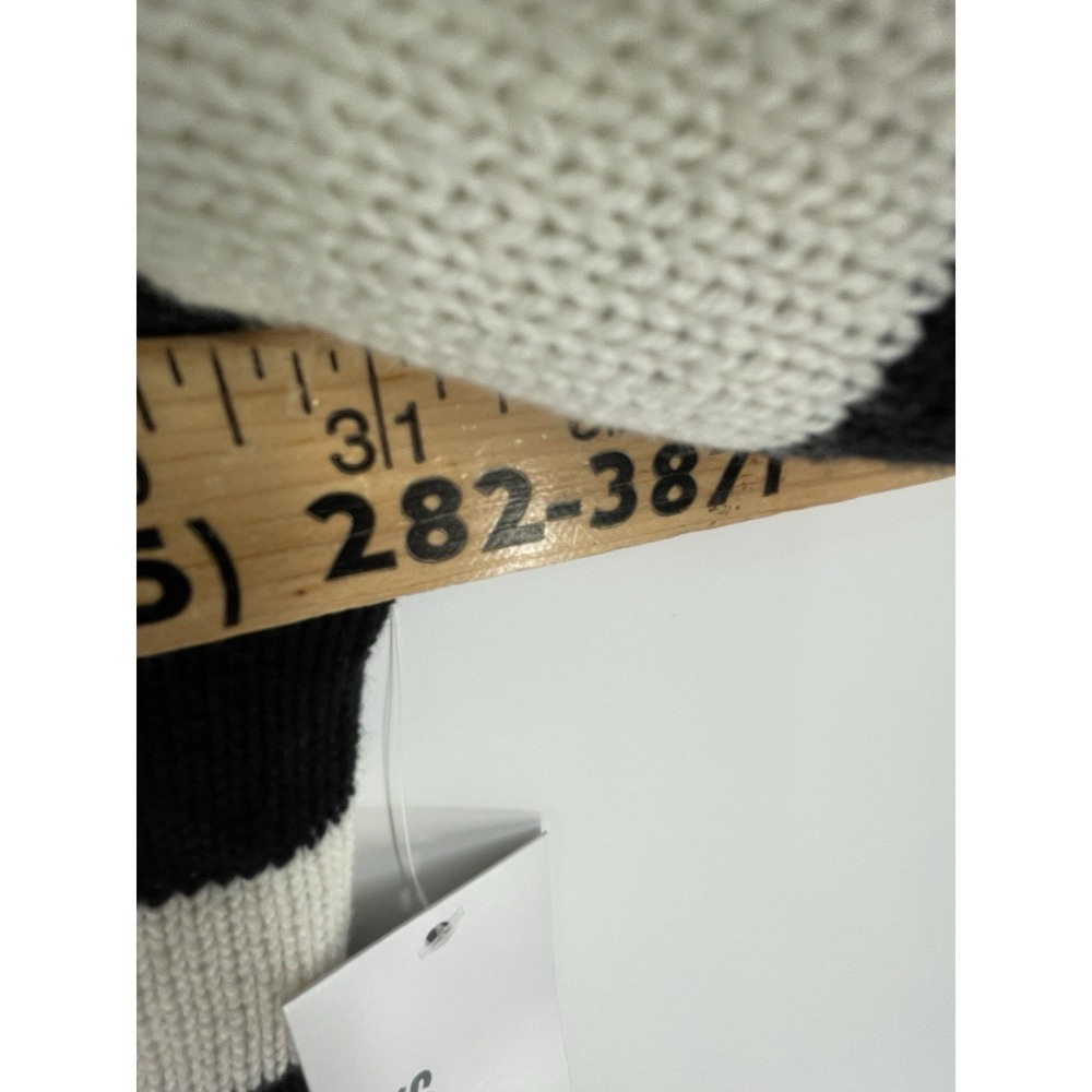 NWT Sonoma Womens 3X Sweater Ivory Black Striped Side Slit Crewneck Pullover - Picture 12 of 14